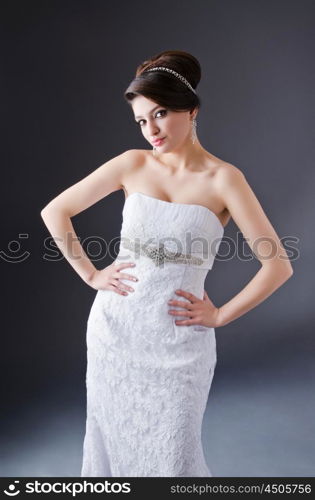 Bride posing in studio shooting