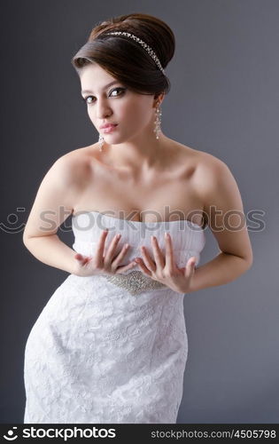 Bride posing in studio shooting