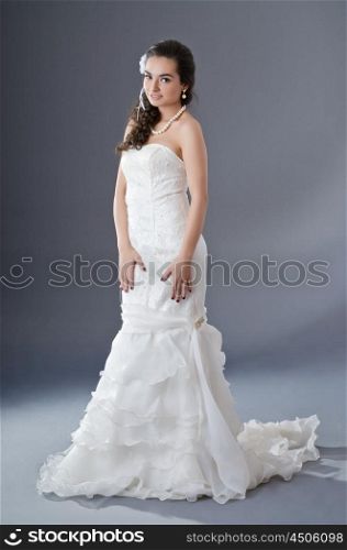 Bride posing in studio shooting