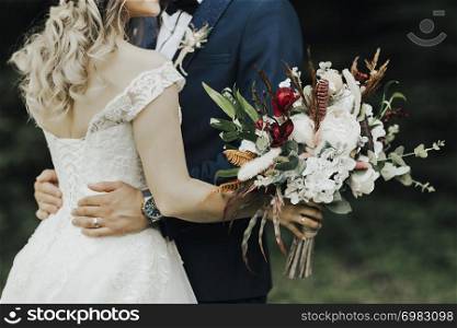 Bride with flowers in your hand