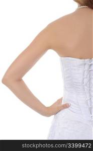 brides white corset. Isolated on white background