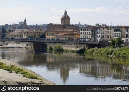 Bridge across a river, Arno River, Florence, Italy
