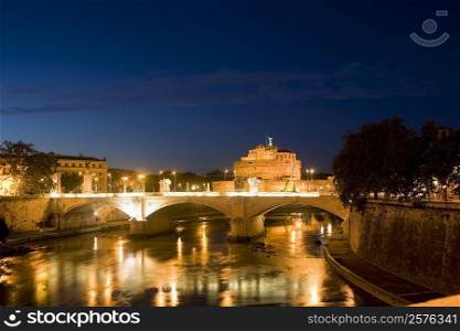 Bridge across a river, Ponte Sant Angelo, Tiber River, Rome, Italy