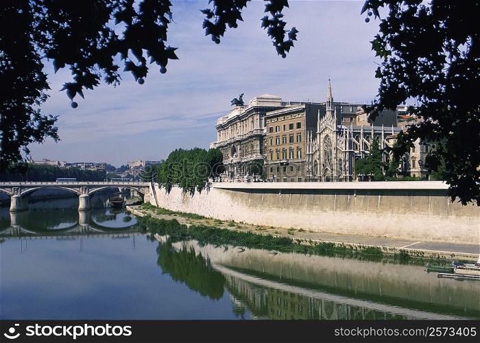Bridge across a river, Tiber River, Rome, Italy