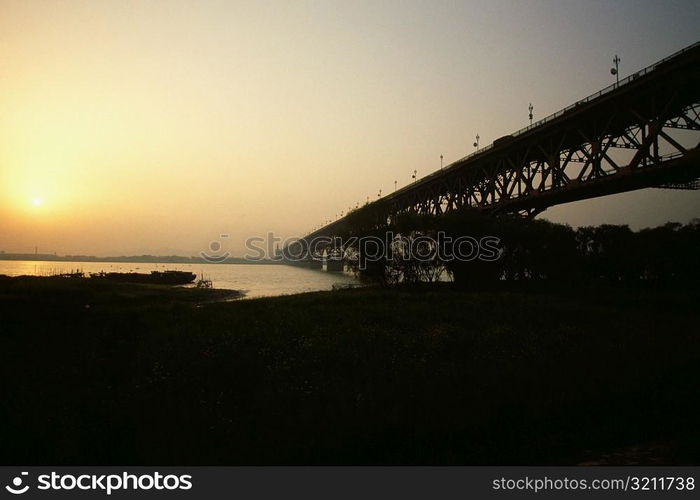 Bridge across a river, Yangtze River, Nanjing, China