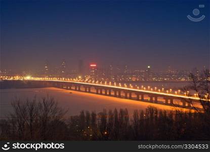 Bridge across the Dnieper River in Kiev