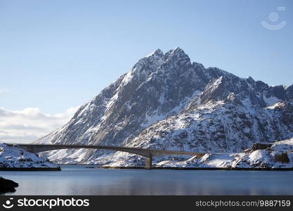 bridge against a beautiful Norwegian landscape, Norway  