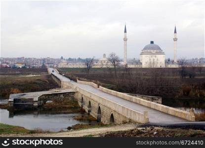 Bridge and road to the mosque in Edirne, Turkey