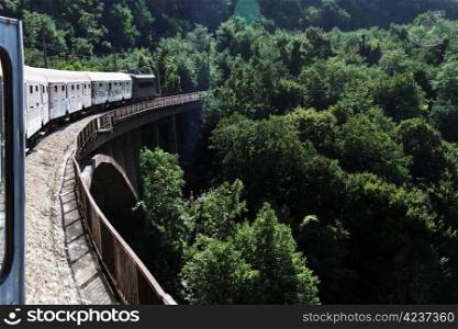Bridge and train in Bulgaria