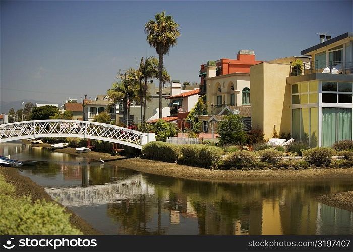 Bridge built over a canal, Venice, Los Angeles, California, USA