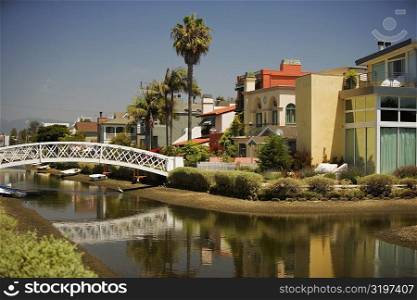 Bridge built over a canal, Venice, Los Angeles, California, USA