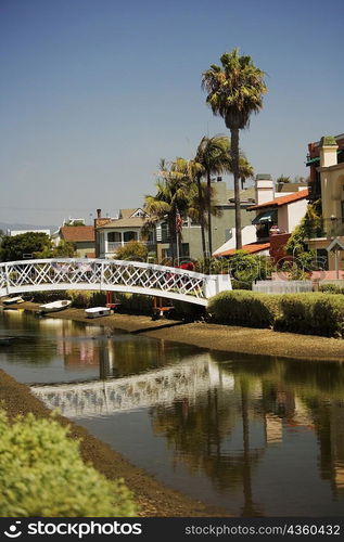 Bridge built over a canal, Venice, Los Angeles, California, USA