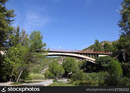 bridge in Montanejos over Mijares River Castellon spain