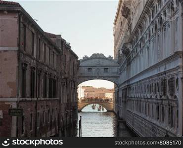 Bridge of Sighs in Venice. Ponte dei Sospiri (meaning Bridge of Sighs) in Venice, Italy