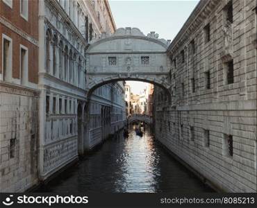 Bridge of Sighs in Venice. Ponte dei Sospiri (meaning Bridge of Sighs) in Venice, Italy