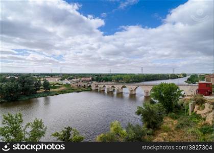 Bridge of the 12th century, Simancas, Valladolid Province, Castile and Leon, Spain