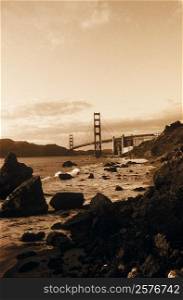 Bridge over a bay, Golden Gate Bridge, San Francisco, California, USA