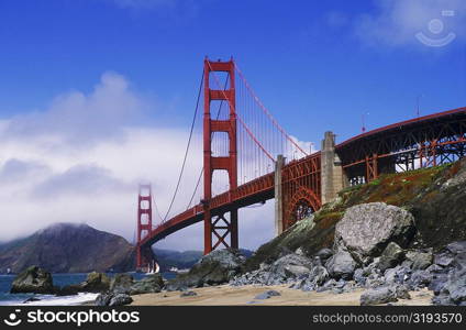Bridge over a bay, Golden Gate Bridge, San Francisco, California, USA