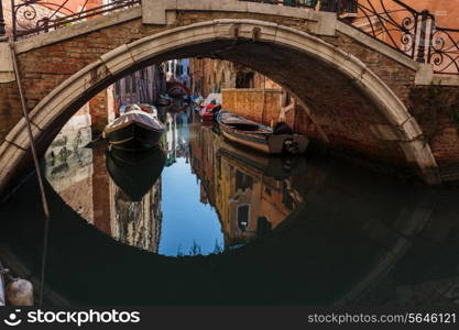 Bridge over a narrow canal in Venice