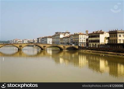 Bridge over a river, Ponte Alle Grazie, Arno River, Florence, Tuscany, Italy