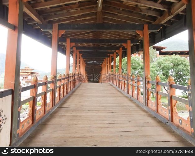 Bridge over the river in Bhutan