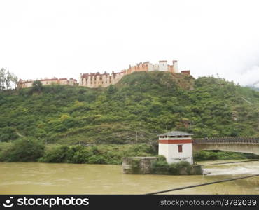 Bridge over the river in Bhutan