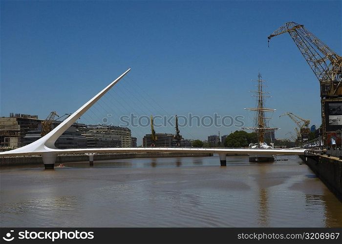 Bridge over the sea, Puente De La Mujer, Puerto Madero, Buenos Aires, Argentina