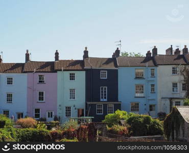 Bridge Street colourful houses in Chepstow, UK. Bridge Street in Chepstow