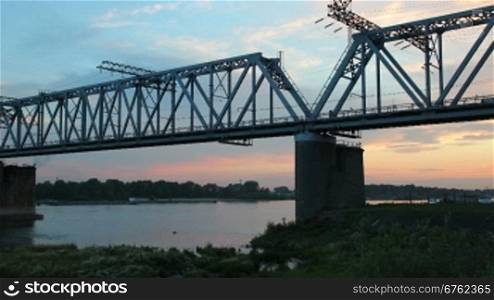 bridge sunset, time-lapse