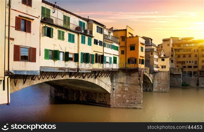 Bridge Vecchio on the river Arno in Florence, Italy
