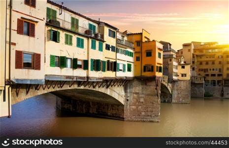 Bridge Vecchio on the river Arno in Florence, Italy