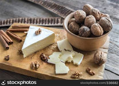 Brie cheese with nuts
