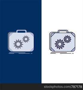 Briefcase, case, production, progress, work Flat Color Icon Vector