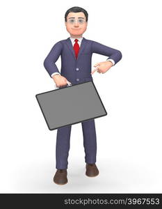 Briefcase Character Indicating Business Person And Entrepreneur 3d Rendering