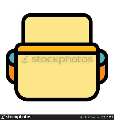 Briefcase laptop bag icon. Outline briefcase laptop bag vector icon color flat isolated. Briefcase laptop bag icon color outline vector
