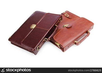 Briefcases isolated on the white