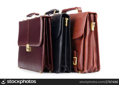 Briefcases isolated on the white