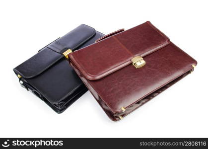 Briefcases isolated on the white