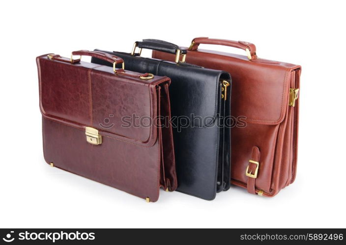 Briefcases isolated on the white