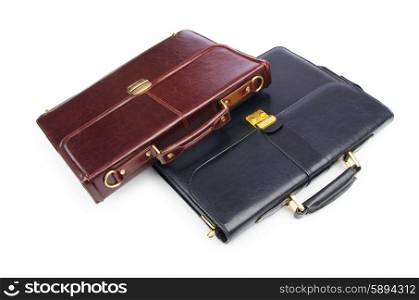 Briefcases isolated on the white