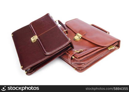 Briefcases isolated on the white