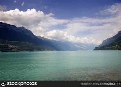 Brienz lake in Switzerland, at Iseltwald