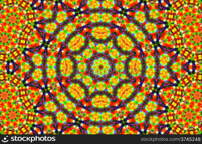 Bright abstract background with concentric neon pattern