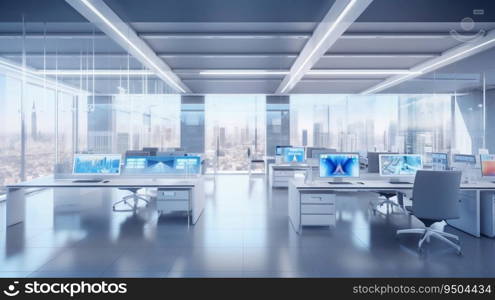 Bright and Transparent Commercial Office Building. Generative ai. High quality illustration. Bright and Transparent Commercial Office Building. Generative ai