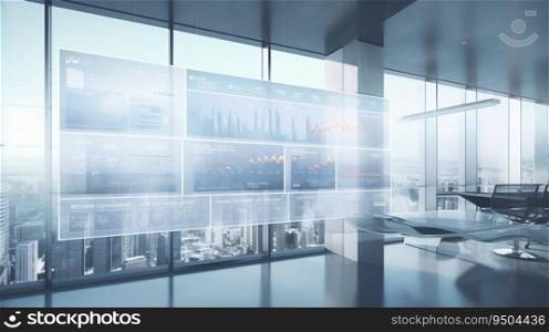 Bright and Transparent Commercial Office Building. Generative ai. High quality illustration. Bright and Transparent Commercial Office Building. Generative ai
