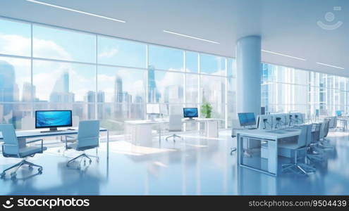 Bright and Transparent Commercial Office Building. Generative ai. High quality illustration. Bright and Transparent Commercial Office Building. Generative ai