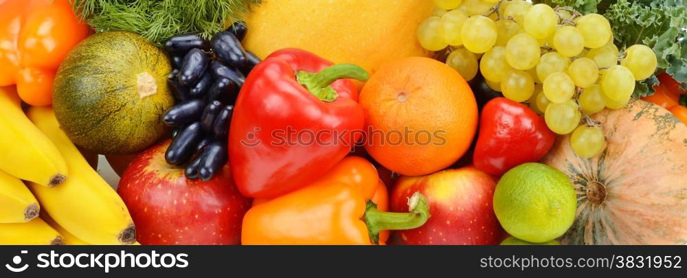 bright background of fruits and vegetables