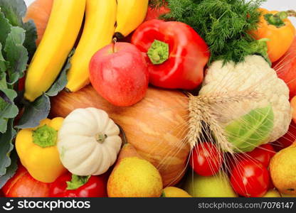 bright background of fruits and vegetables