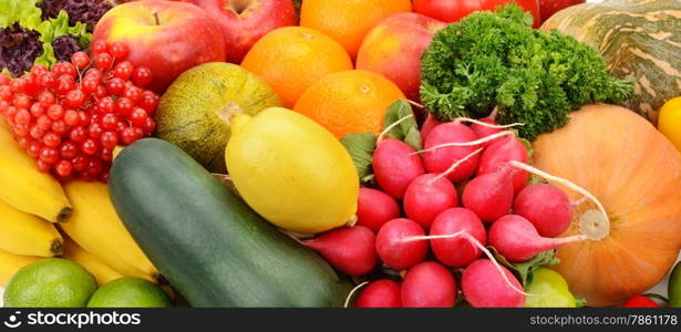 bright background of fruits and vegetables
