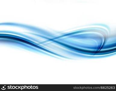 Bright blue and white modern futuristic background with abstract waves